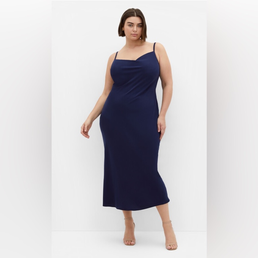 City Chic Navy Midi Dress